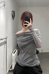 SWAYING/KNIT Water Soluble Wool Lapel SW22AW1T17 Dark Grey PS50